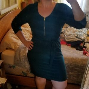 Haani Deep Teal Stretchy dress with zipper